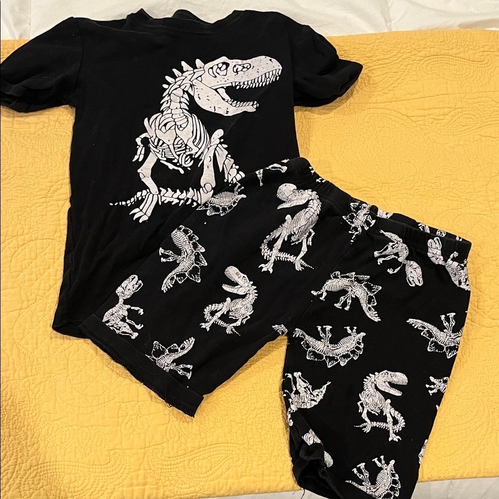 Dinosaur Adventure Kids Pajama Set - Black and White